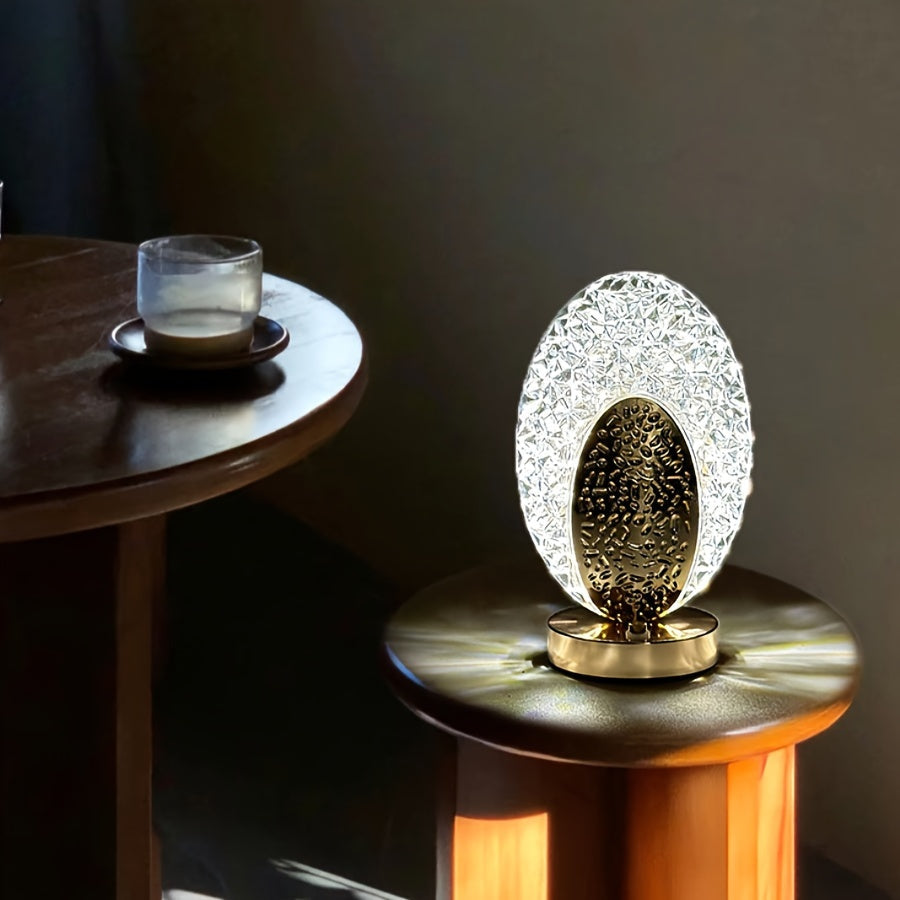 FeatherLamp - USB Touch Bordslampa med Påfågelfjäderdesign, Oändligt Dimbar LED Ljus Carvallo