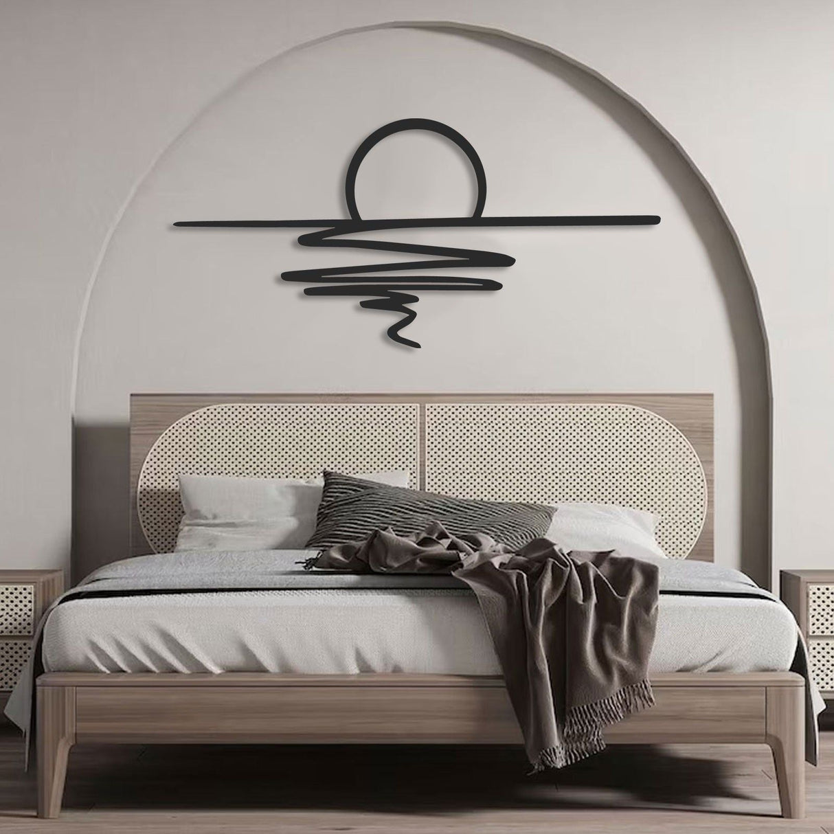 SmokeWhirl Dekor - Minimalistisk Curling Rök Metall Väggdekoration Carvallo