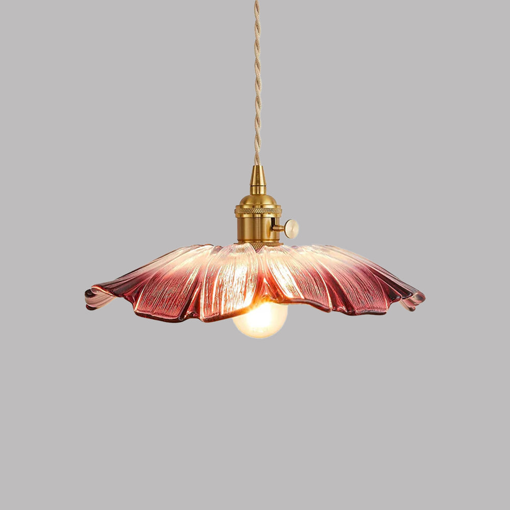Vintage Floral Glass Pendant Light Fixture for Dining Room - Elegant Retro Design to Illuminate Your Space Carvallo