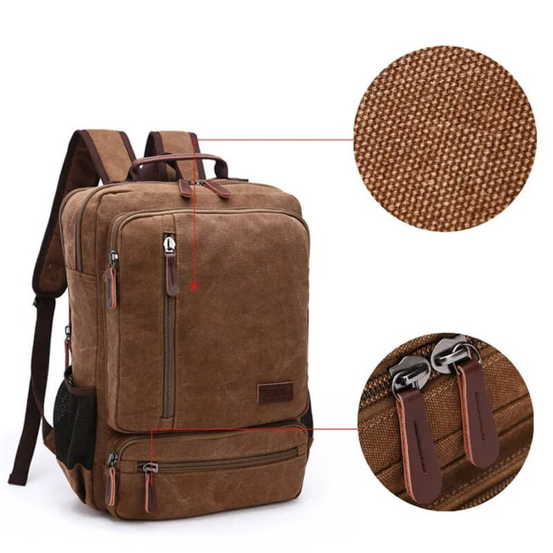 NomadiqPack – Vintage Canvas Ryggsäck för Resor | Stil, Funktion och Flexibilitet i Ett-Backpack-BB-Hemnix