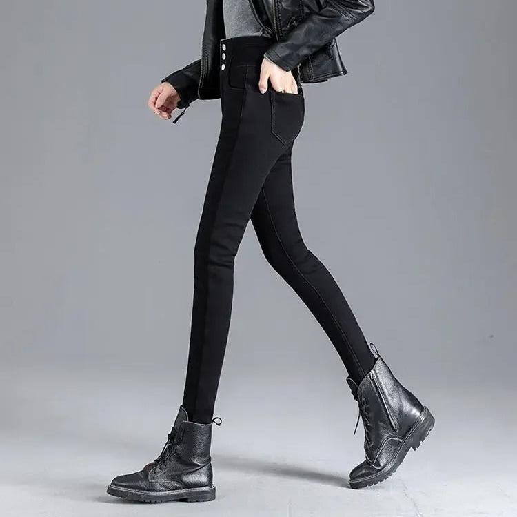 Termiska skinny jeans med hög midja-Bellasverige-Hemnix