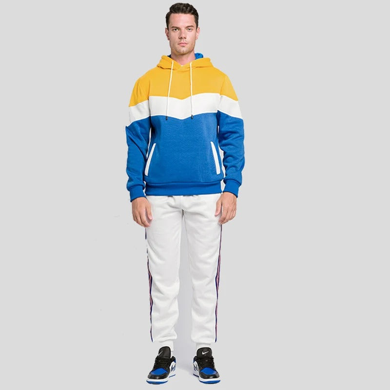 Patchwork Fleece Hoodie för män-Hemnix-Hemnix