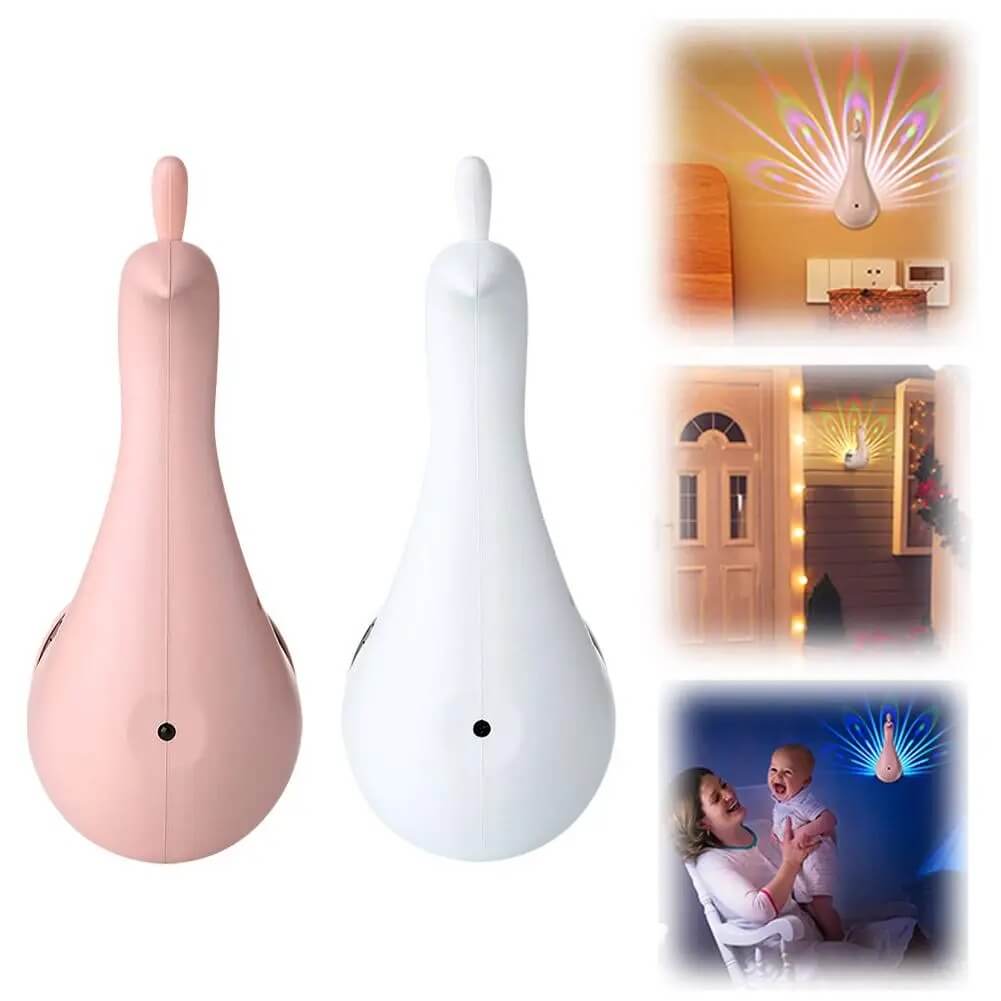 PeacockGlow – Fjärrstyrd Peacock Projektorlampa med Färgglad Atmosfär | Kreativ Nattlampa för Sovrum och Hem-Night Lights & Ambient Lighting-BB-Hemnix