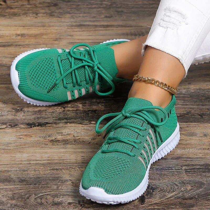 Andningsaktiva stickade sneakers för kvinnor Bellasverige
