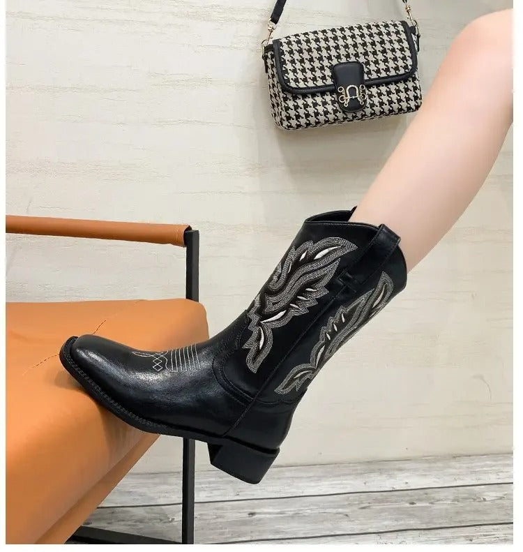 Dam Vintage Broderade Cowboyboots Bellasverige