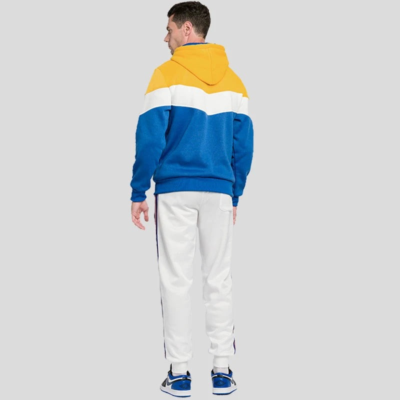 Patchwork Fleece Hoodie för män-Hemnix-Hemnix