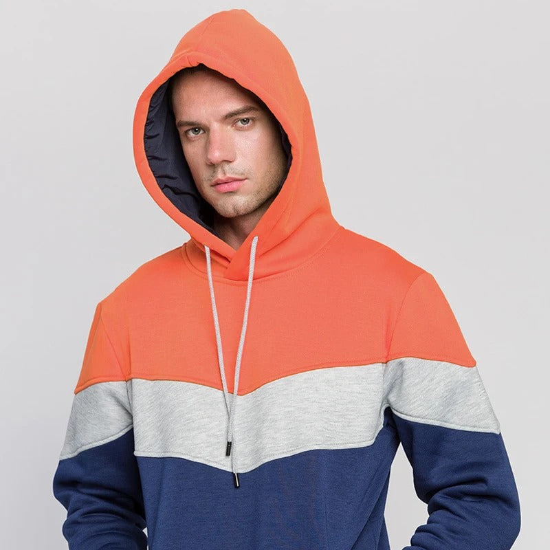 Patchwork Fleece Hoodie för män-Hemnix-Hemnix