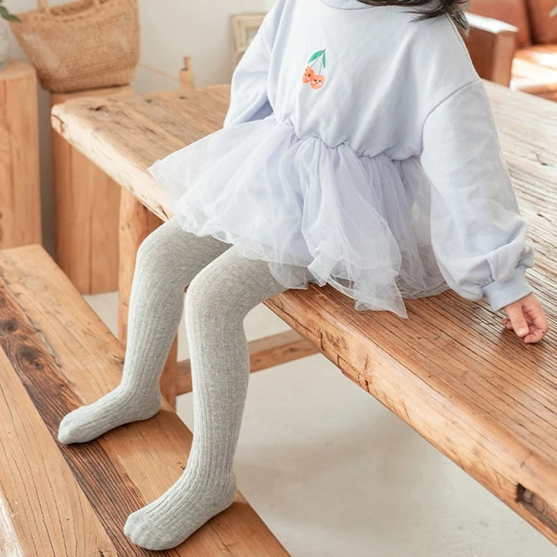 Mesh kabelstickade strumpbyxor för flickor-Bellasverige-Hemnix