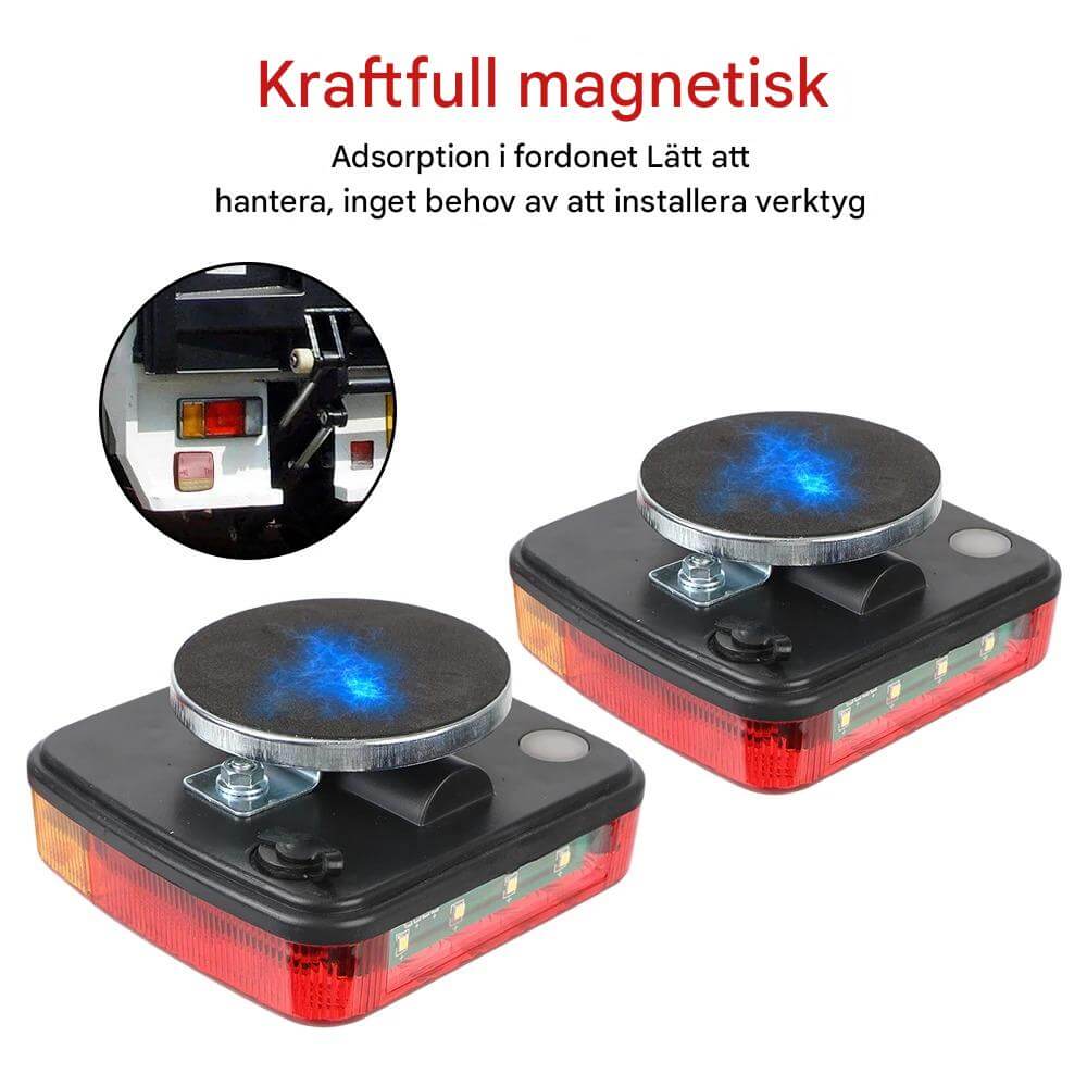 TrailMagnet – Magnetiska Sladdlösa LED Bakljus för Släp, Husvagn & Lastbil | Trådlöst Bromsljus med 5 Funktioner-Tail Lights-BB-Hemnix