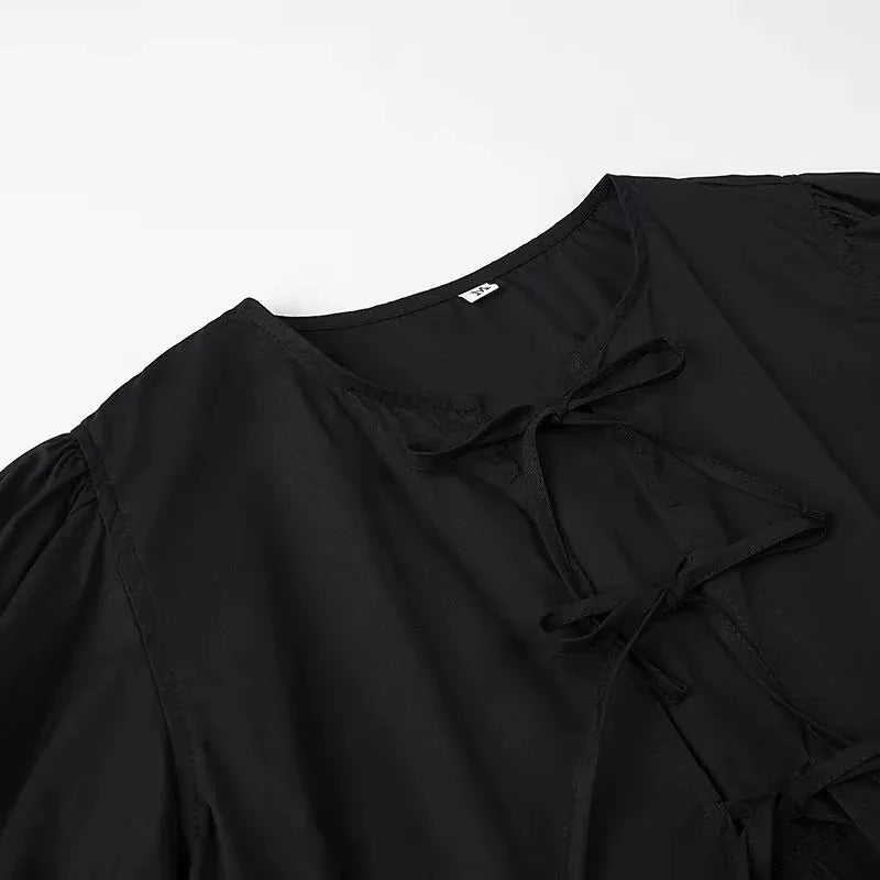 Front Tie Ruffle Crop Top-Bellasverige-Hemnix