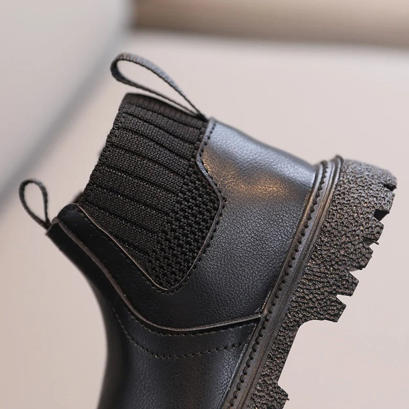 Läderstövlar med sidozipp för barn-Hemnix-Hemnix