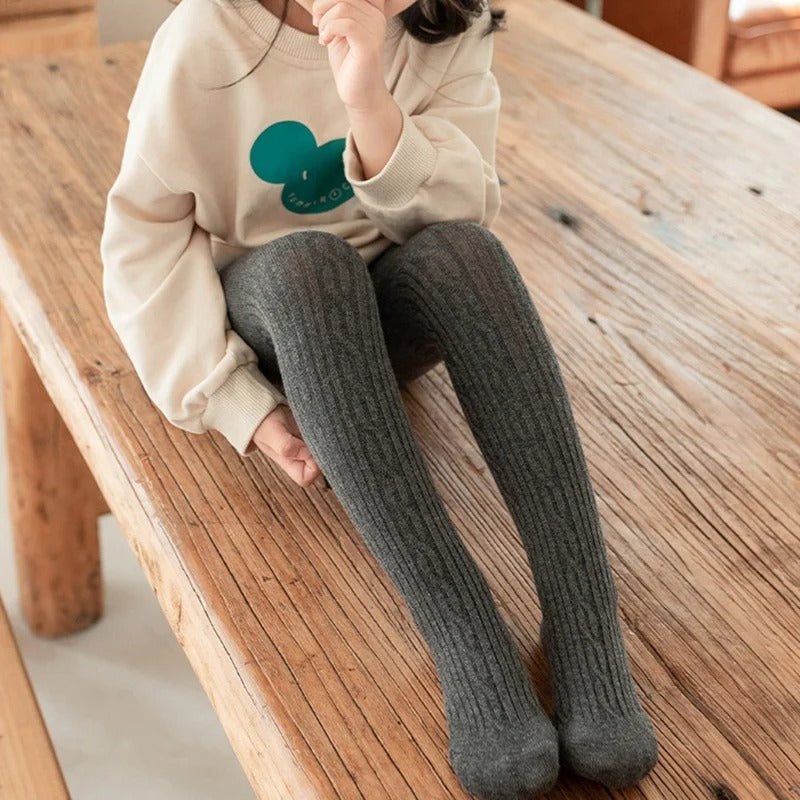 Mesh kabelstickade strumpbyxor för flickor-Bellasverige-Hemnix