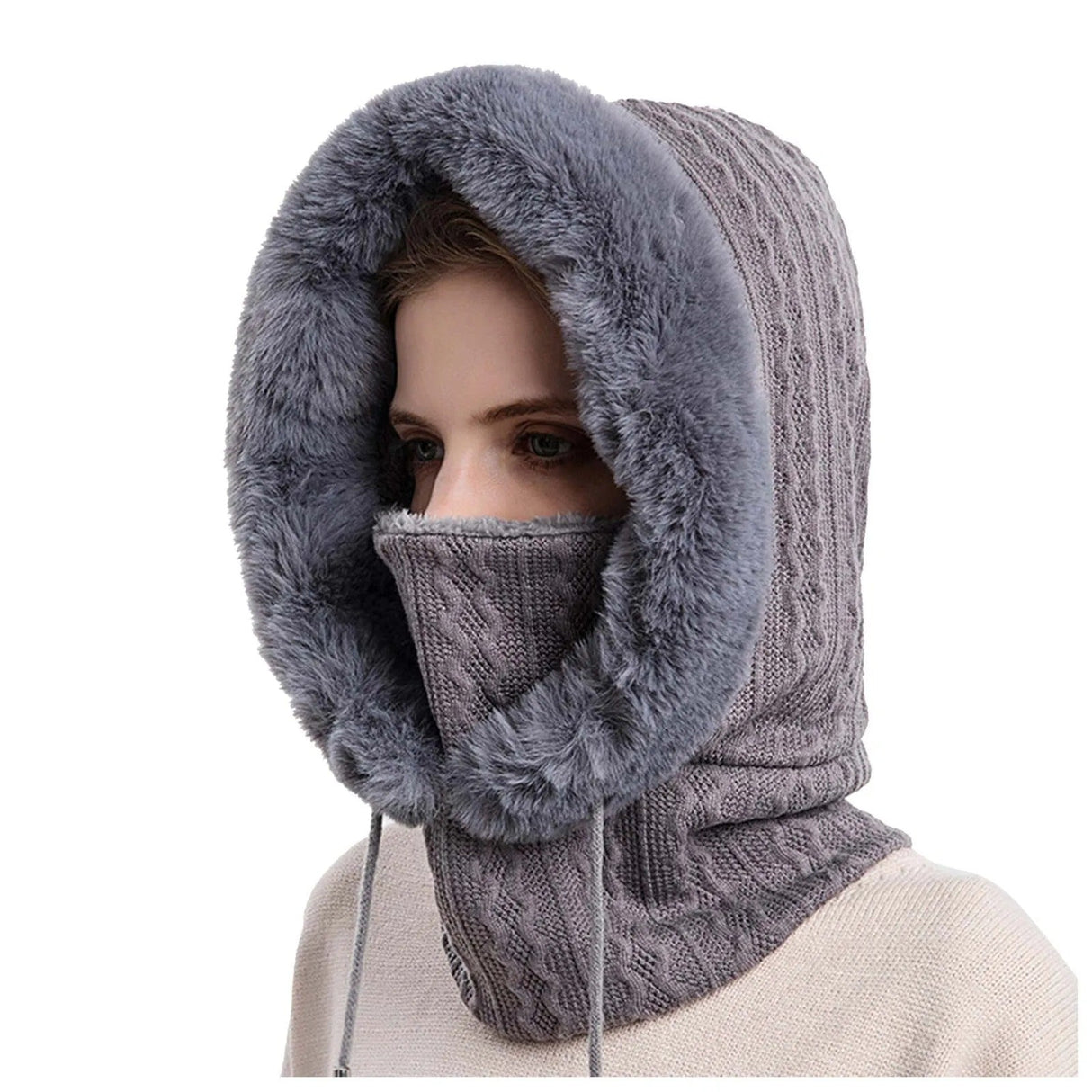 Damstickad pälsmössa Mask Set Hemnix