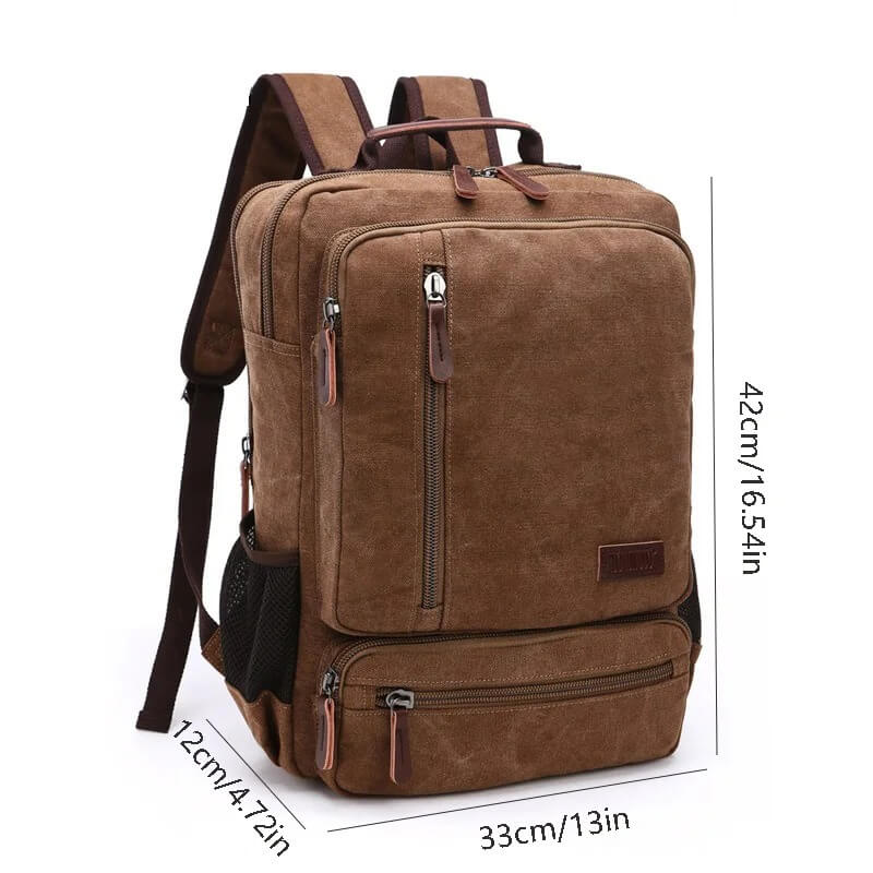 NomadiqPack – Vintage Canvas Ryggsäck för Resor | Stil, Funktion och Flexibilitet i Ett-Backpack-BB-Hemnix
