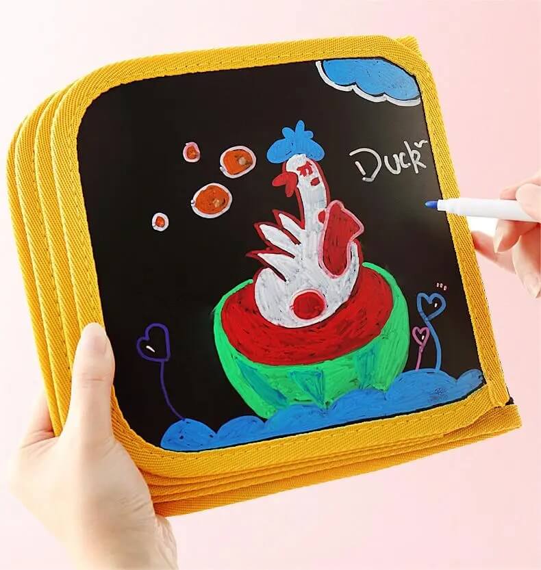DoodleBloom – Återanvändningsbar Ritbok för Barn | Torkbar & Bärbar Kreativitet med Magisk Penna-Art & Drawing Toys-BB-Hemnix