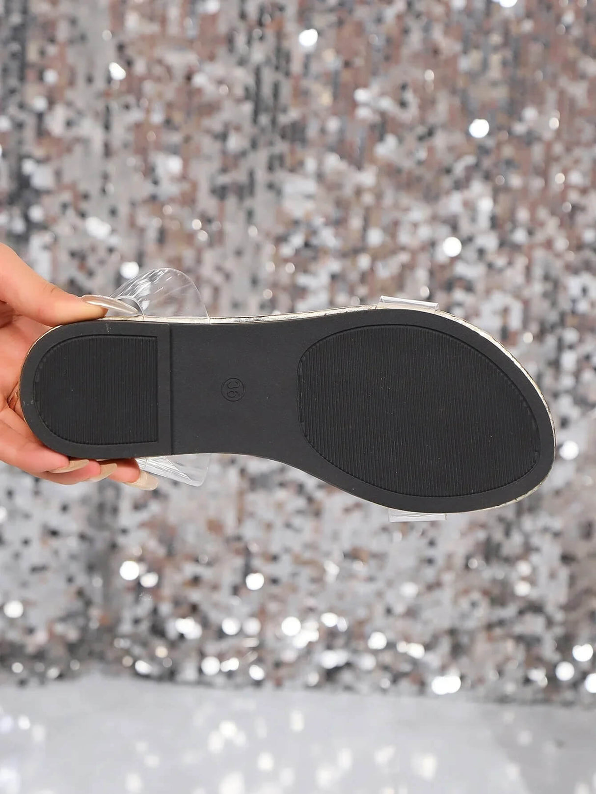 GlitzaWalk – Damsandaler med Strass och Transparenta Remmar | Bekväma Sommarskor i Plusstorlek-Sandals-BB-Hemnix