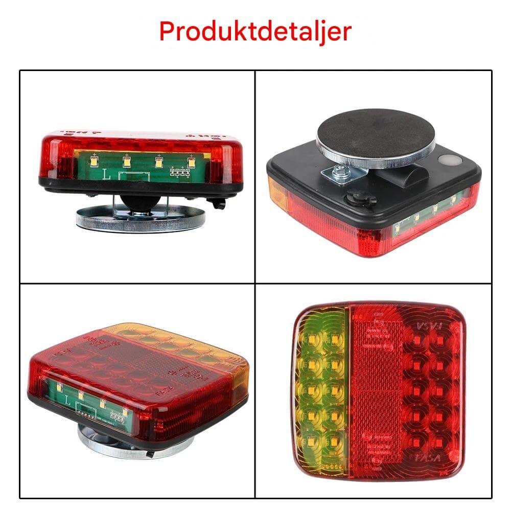 TrailMagnet – Magnetiska Sladdlösa LED Bakljus för Släp, Husvagn & Lastbil | Trådlöst Bromsljus med 5 Funktioner-Tail Lights-BB-Hemnix