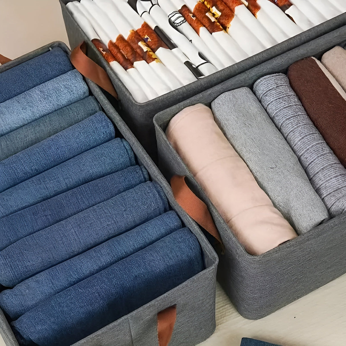 Fällbara förvaringskorgar – Praktiskt 3-pack | Idealisk för kläder, leksaker och mer Carvallo