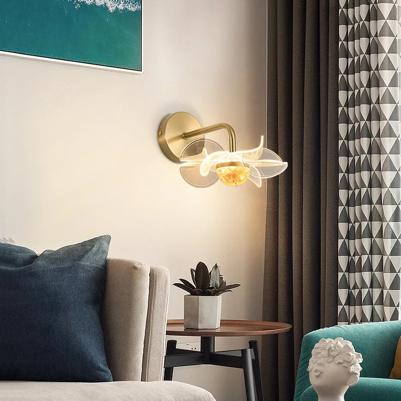 BloomGlow - Modern Blom Vägglampa med LED Belysning Carvallo