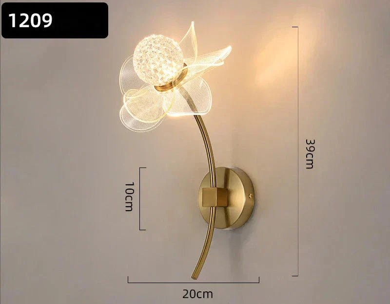 BloomGlow - Modern Blom Vägglampa med LED Belysning Carvallo