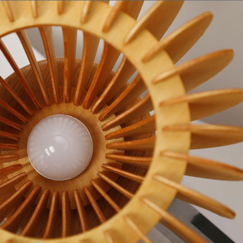 PumpkinGlow - Träbordslampa med LED-belysning i rustik stil Carvallo