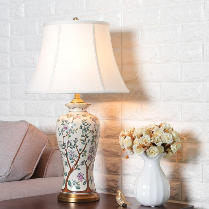 LumiCeram - Klassisk Keramisk Bordslampa för Stämningsfull Belysning i Vardagsrum & Sovrum Carvallo