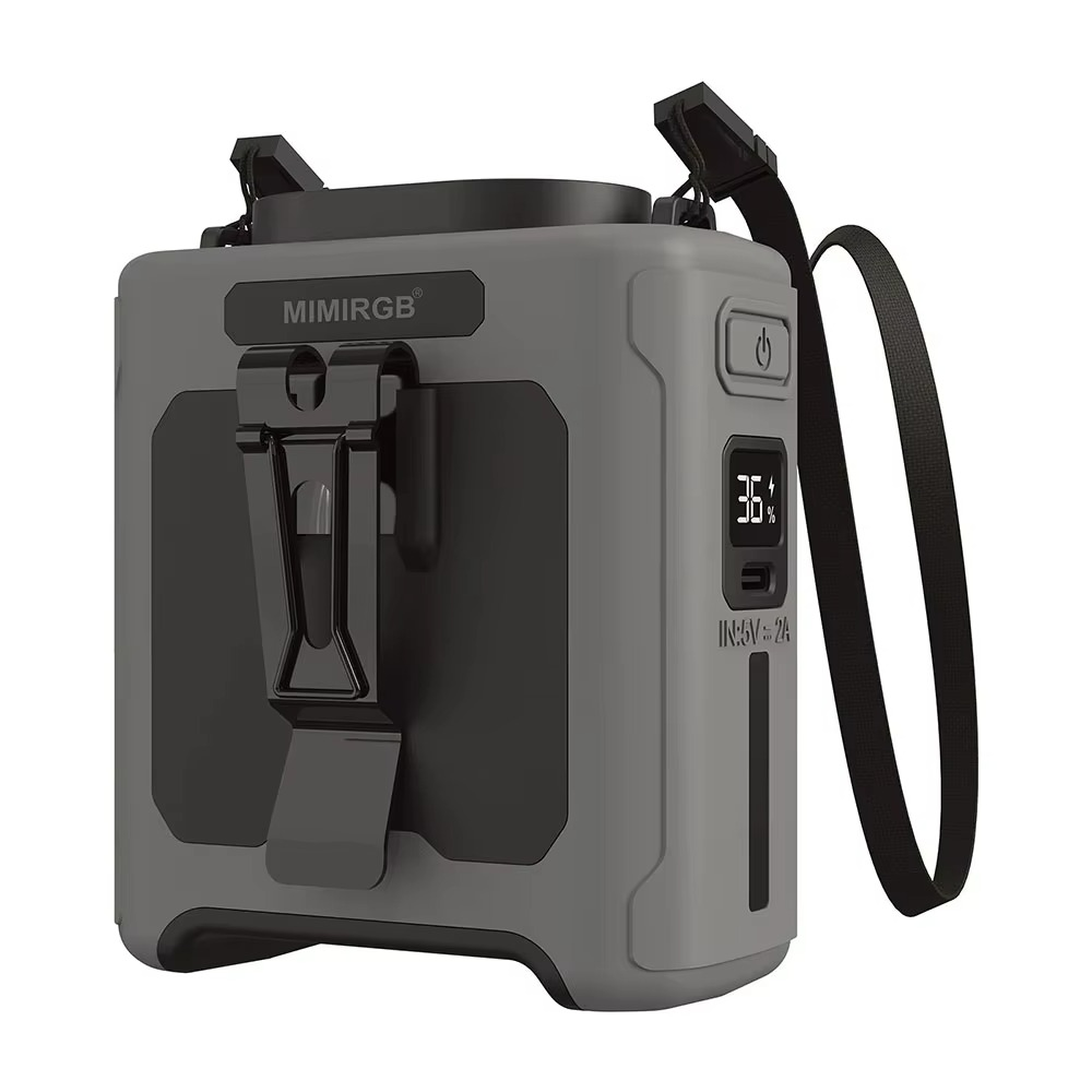 Bärbar midjefläkt – Handsfree-kylning med inbyggd powerbank och LED-ficklampa MILA Sverige