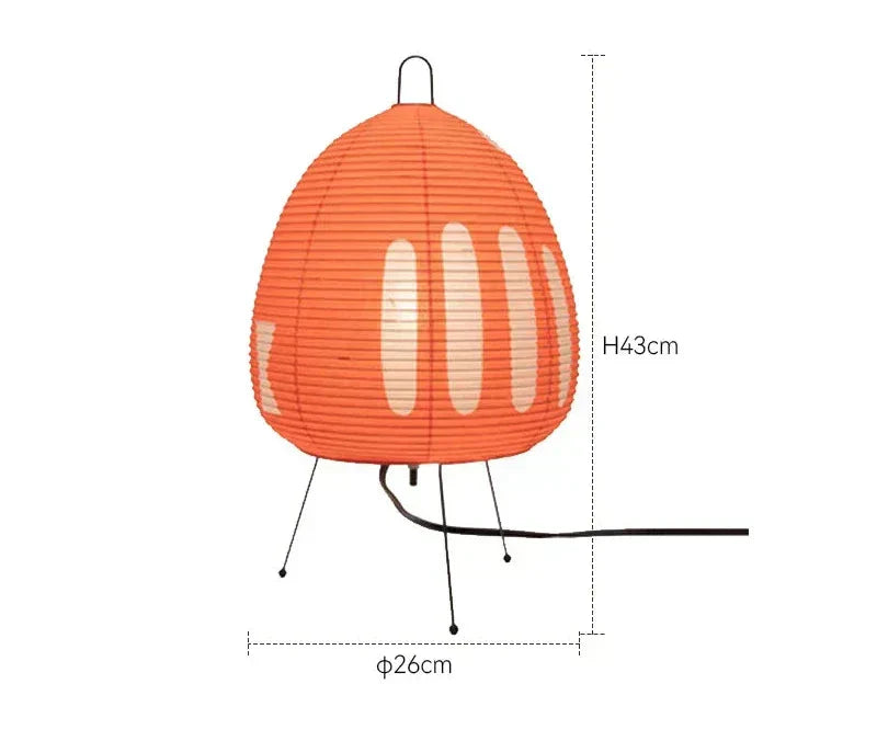 LumiZen – Japansk Pappers Taklampa i Retro Stil, Traditionell Belysning för Sovrum och Vardagsrum Carvallo