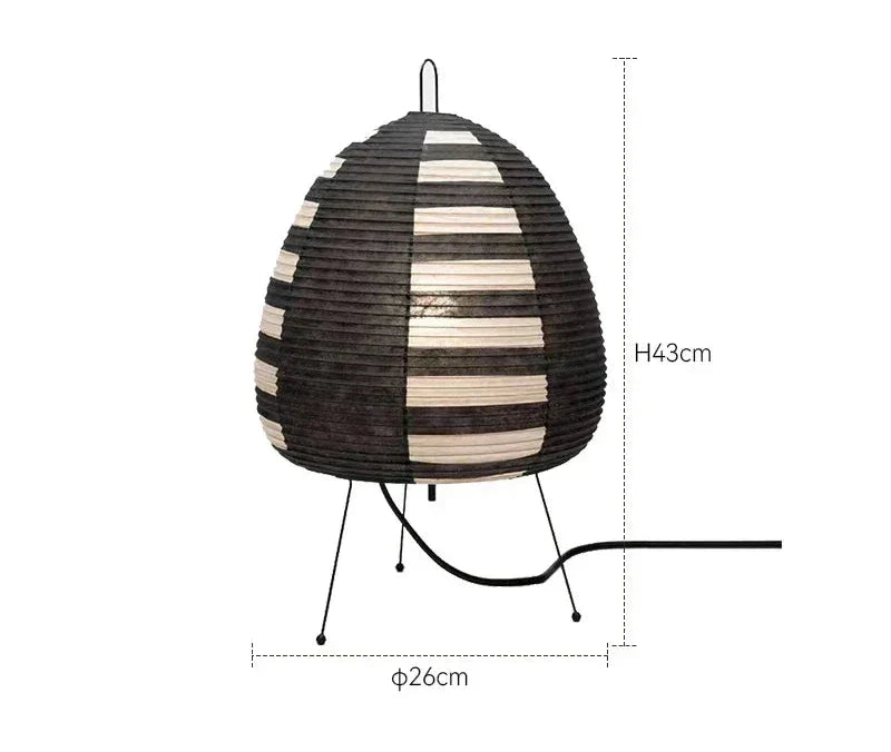 LumiZen – Japansk Pappers Taklampa i Retro Stil, Traditionell Belysning för Sovrum och Vardagsrum Carvallo