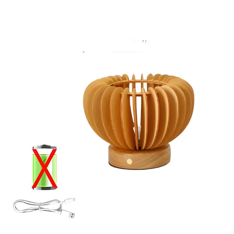 LumiWood – Träbordslampa i Skandinaviskt Design, LED Dekorativ Belysning Carvallo