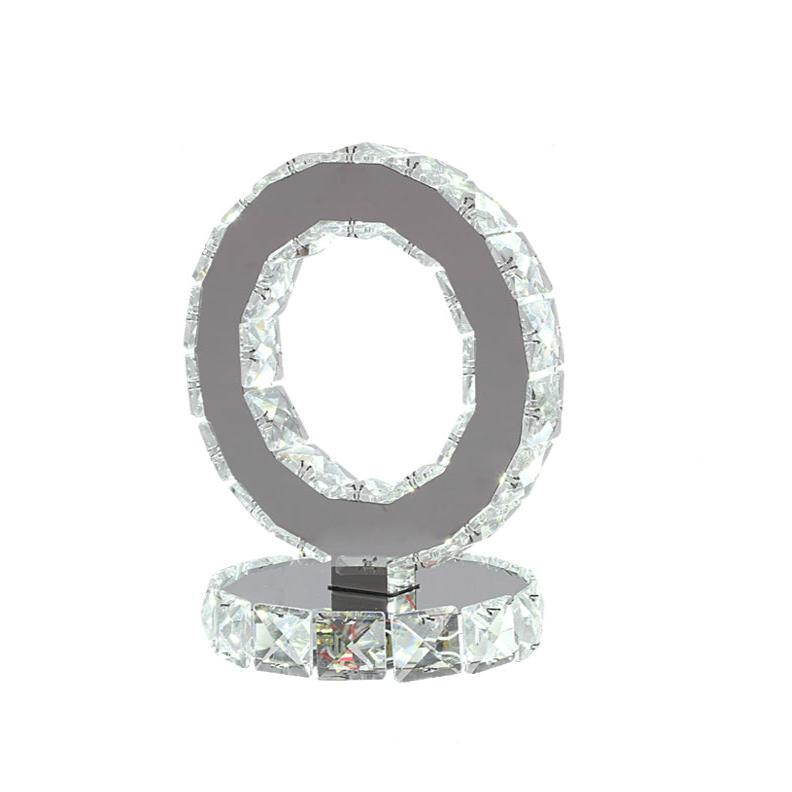 LumiCrystal - Modern Kristall Bordslampa med LED Belysning | Lyxigt Ringsdesign Carvallo