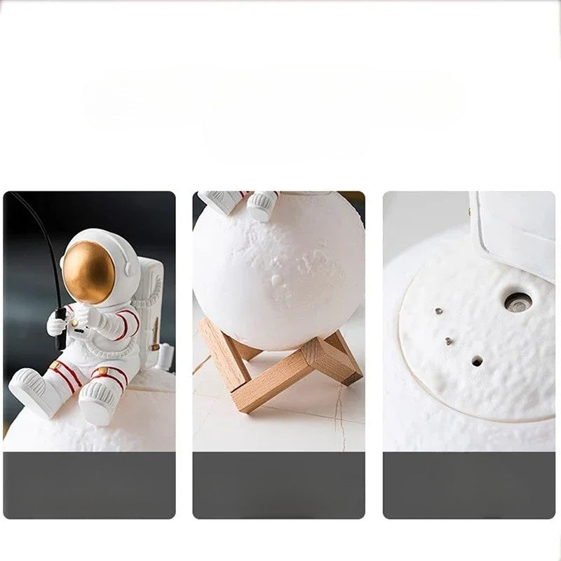 LumiMoon - 3D Astronaut Månlampa med LED Nattbelysning och Dimbart Touchkontroll Carvallo