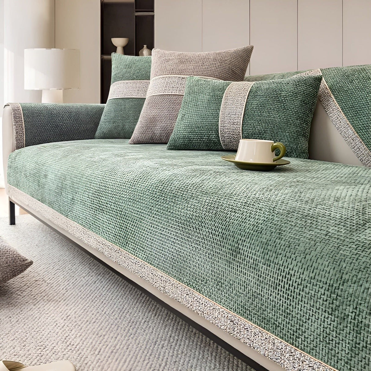 LuxeWrap Sofföverdrag - Modern anti-skratch sofföverdrag i linne Carvallo