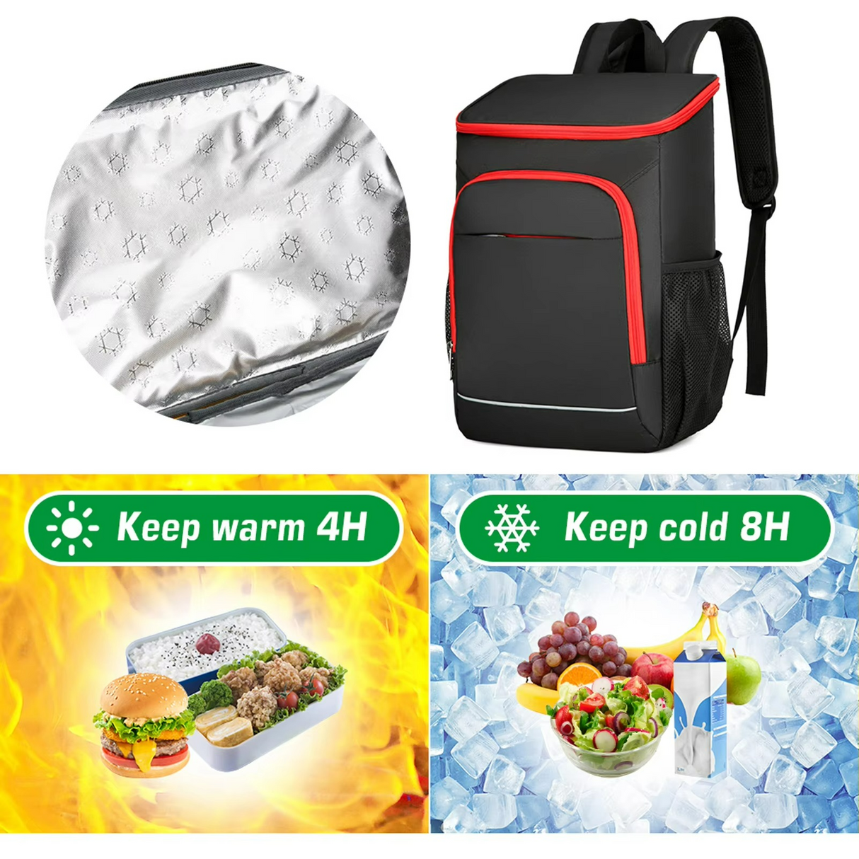 Isolerad picknick- och vandringsryggsäck – Inbyggt kylfack MILA Sverige