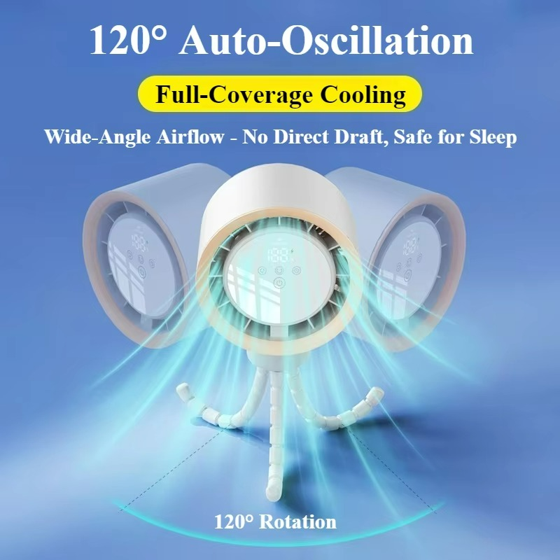 Flexibel stativ-minifläkt – USB-laddningsbar handhållen kylning med böjbara ben MILA Sverige