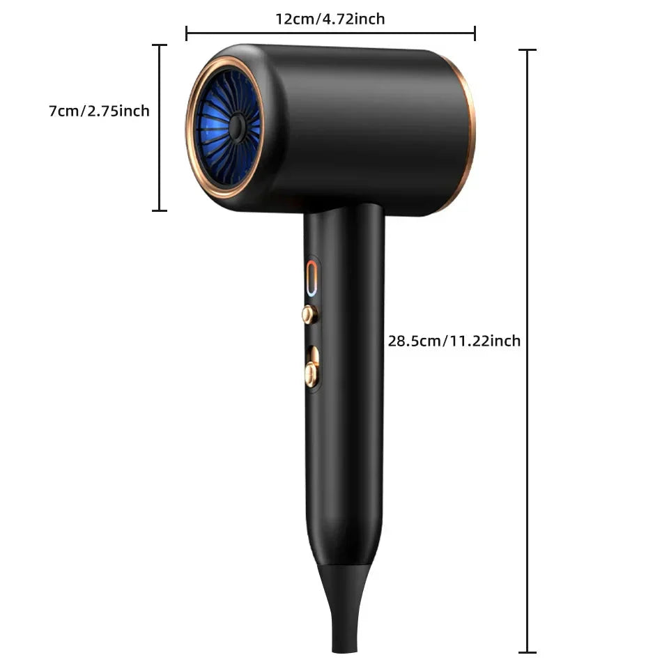 Högpresterande hårtork 2400W med kall- och varmluftsfunktion - Ionteknologi Carvallo