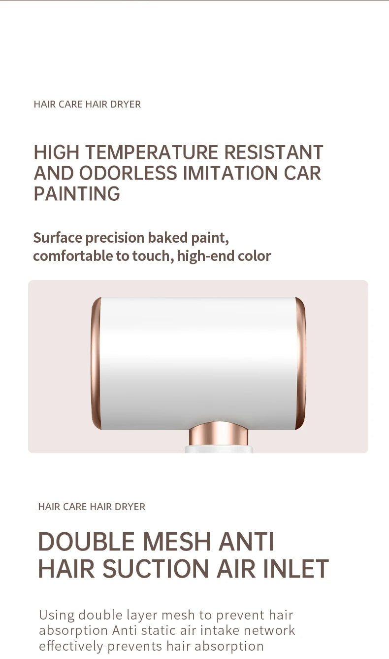 Carvallo Pro 2400 Hårtork 2400W | Ionteknologi | Ljuskälla & Kall luft | Lätt & Ergonomisk Carvallo