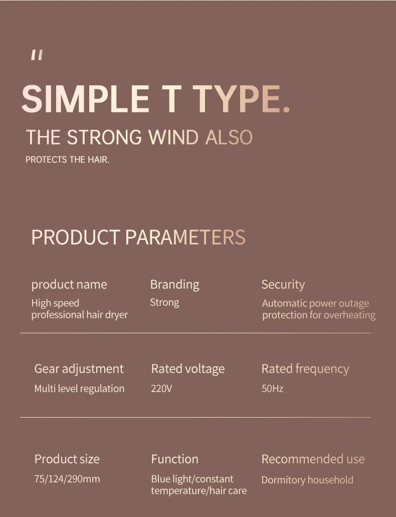 Carvallo Pro 2400 Hårtork 2400W | Ionteknologi | Ljuskälla & Kall luft | Lätt & Ergonomisk Carvallo