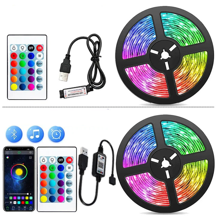 RGB LED-strips med USB-anslutning - färgändringsljus för atmosfär och TV-bakgrundsbelysning Carvallo