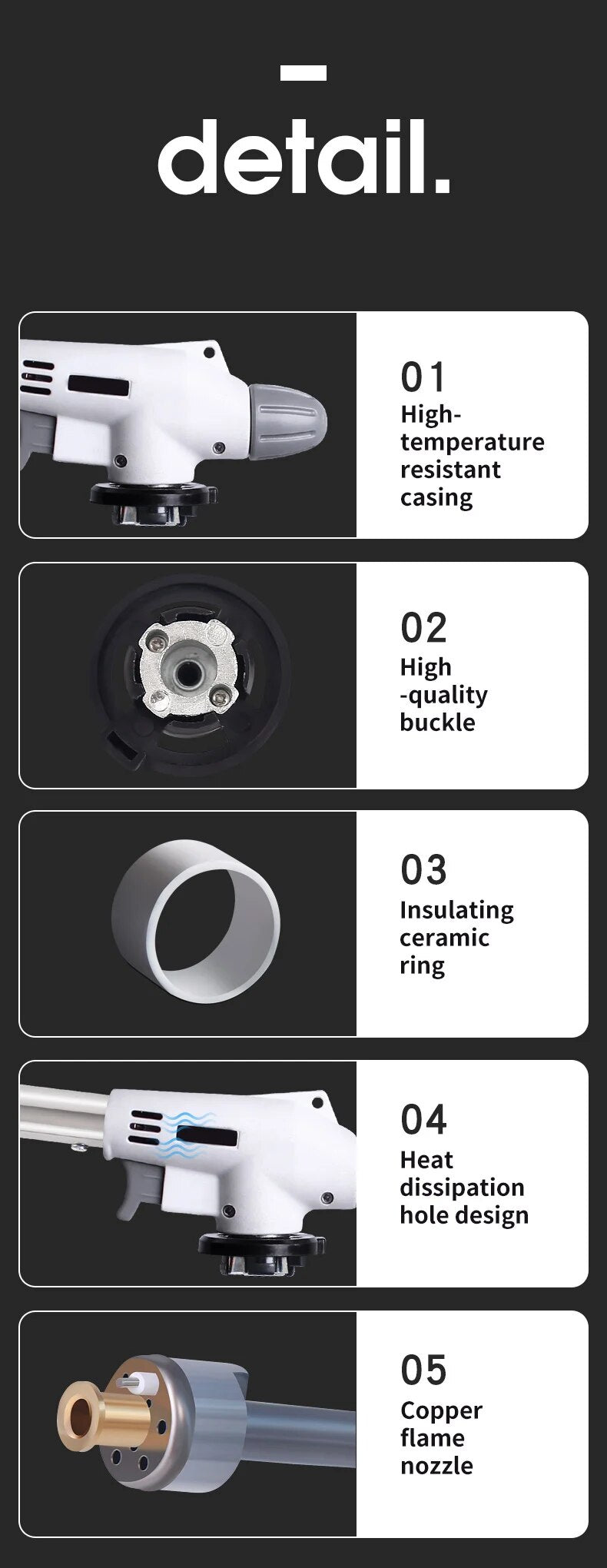 Carvallo Flammix Pro | Kraftfull flamma | För utomhusmatlagning & camping | Metall silver Carvallo