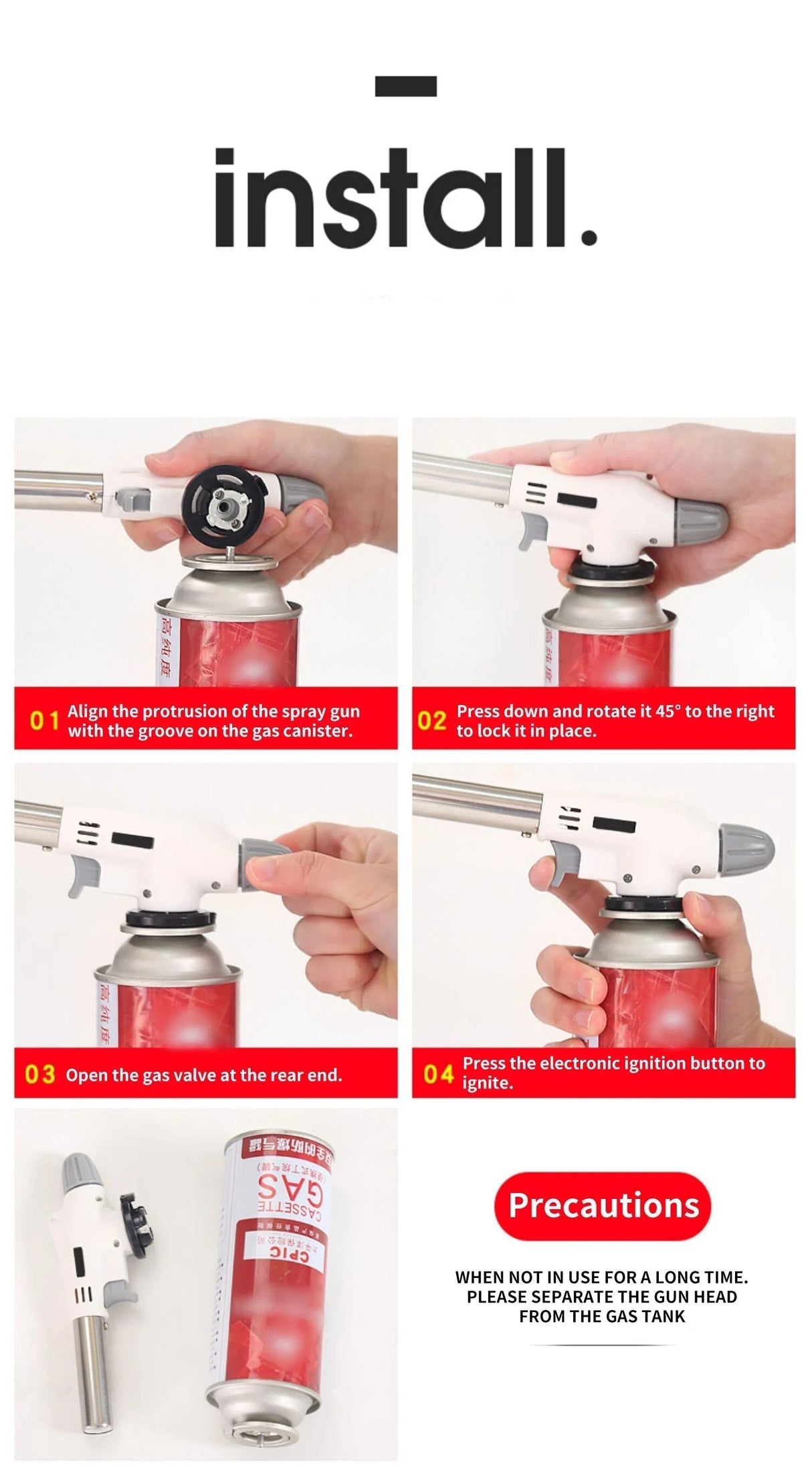 Carvallo Flammix Pro | Kraftfull flamma | För utomhusmatlagning & camping | Metall silver Carvallo