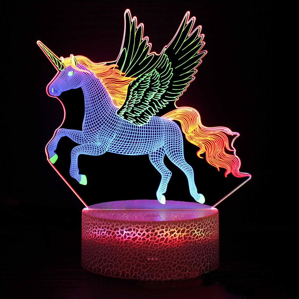 LumiUnicorn - 3D LED Naturlampa med Färgändring och Magisk Design Carvallo