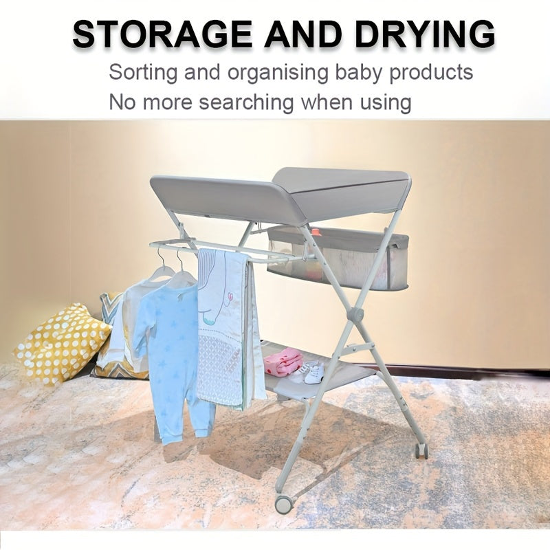 Justerbart och bärbart skötbord för spädbarn – Perfekt för organisation och komfort Carvallo