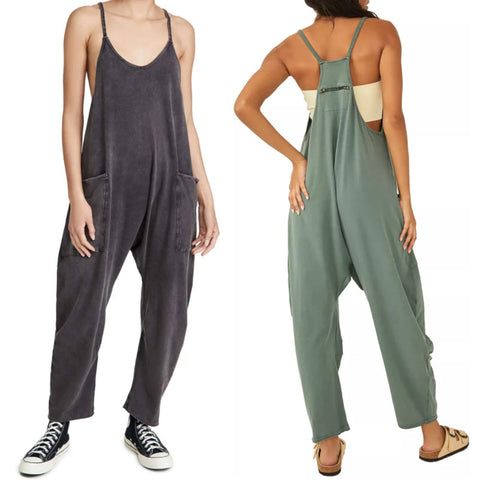 Kvinnors Jumpsuit Lätt Bomull Lång Ärm Loose Fit Hemnix