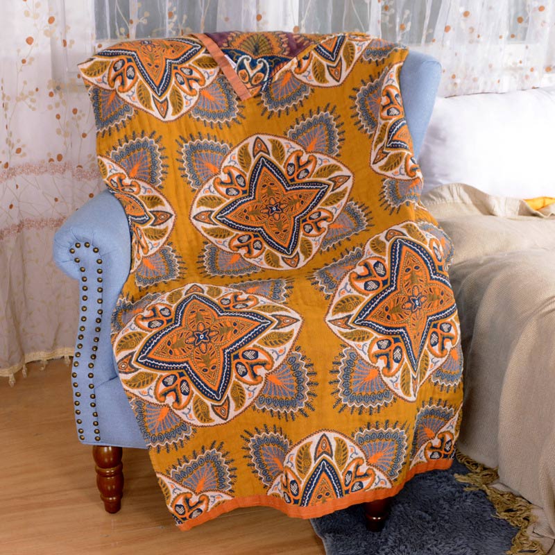 Blomma Mjuk Handduk Dubbel Sida Bomull Strandhandduk Carvallo