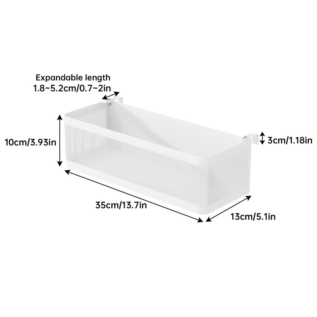 Justerbar metallförvaringskorg med krokar - Bekväm lösning för organisering Carvallo
