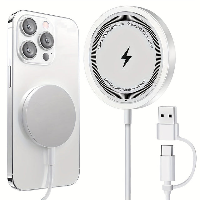 Trådlös Magnetisk Telefonladdare med USB-kabel Carvallo