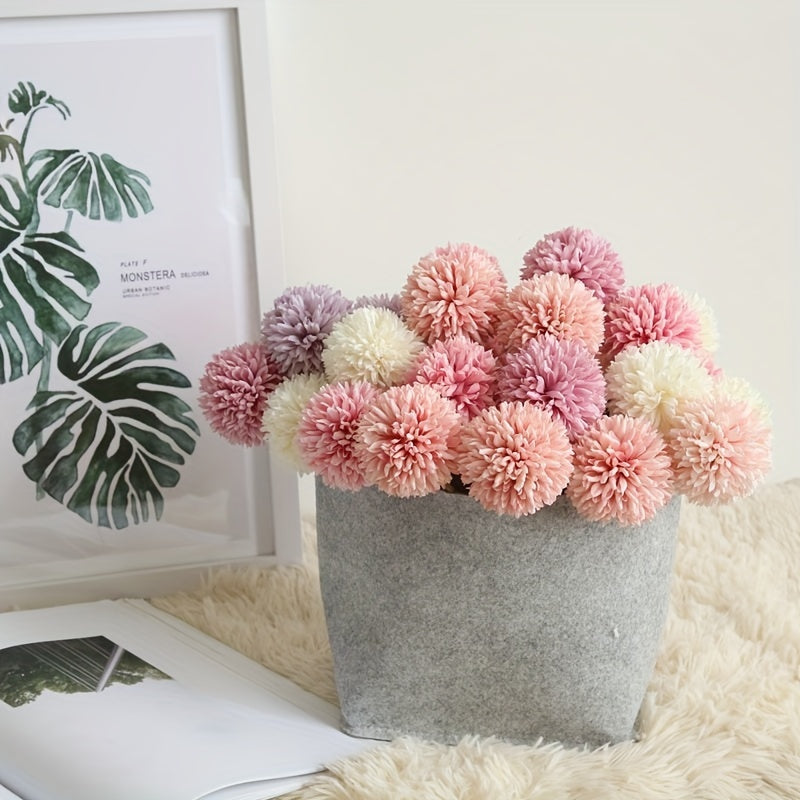 Set av 5 Konstgjorda Krysantemum Blommor – Realistiska Blomsterarrangemang för Bröllop och Heminredning Carvallo