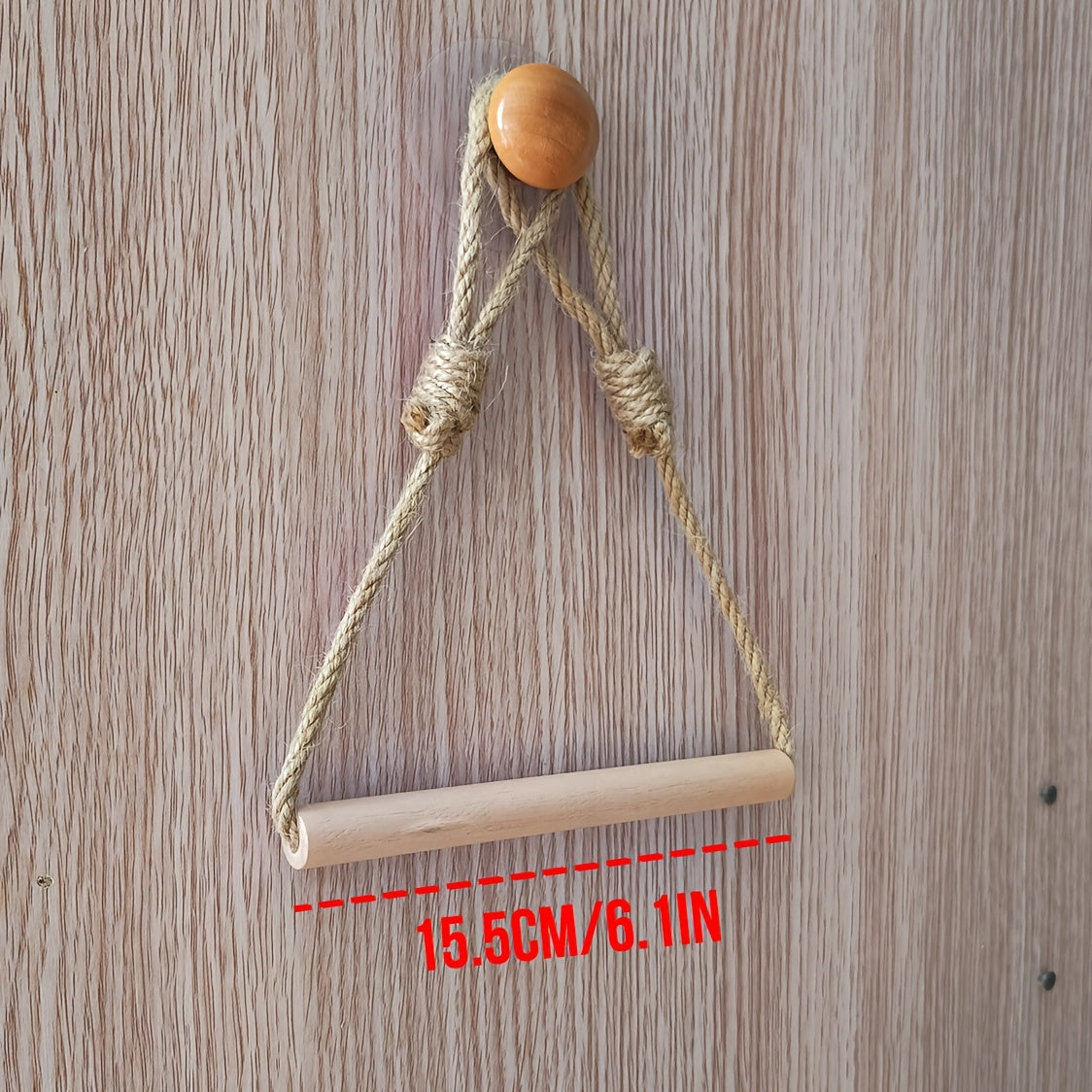 Rustik Toalettpappershållare – Makramé Rep och Trästång för Badrum Carvallo