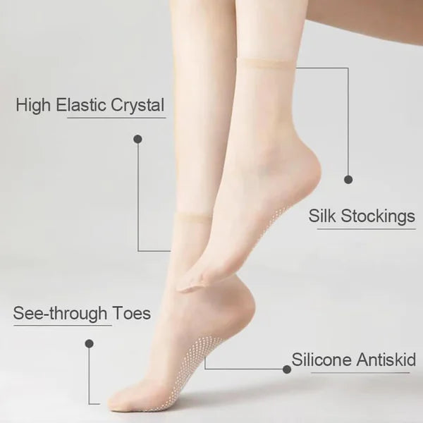 Carvallo | CrystalSocks - Osynliga, halkfria Crystal Silk strumpor Carvallo